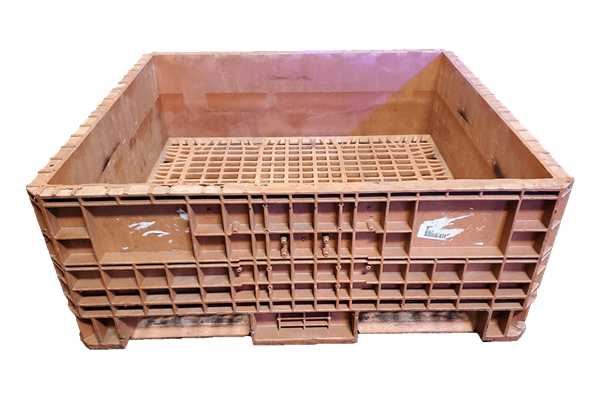 Reconditioned HPJ Industries 45" x 48" x 19" All Orange Fixed Wall Bulk Container - Image 2