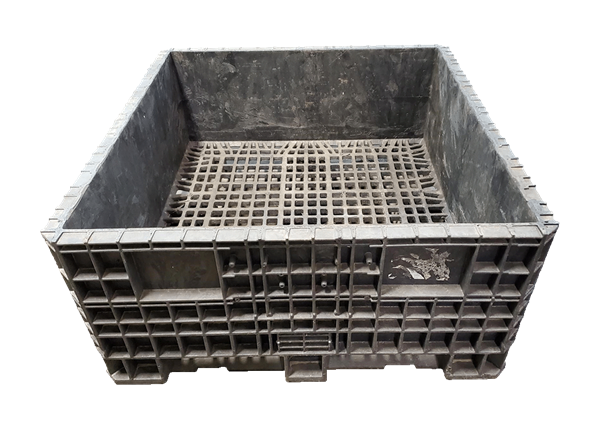 Reconditioned HPJ Industries 45" x 48" x 21" All Black Fixed Wall Bulk Container - Image 2