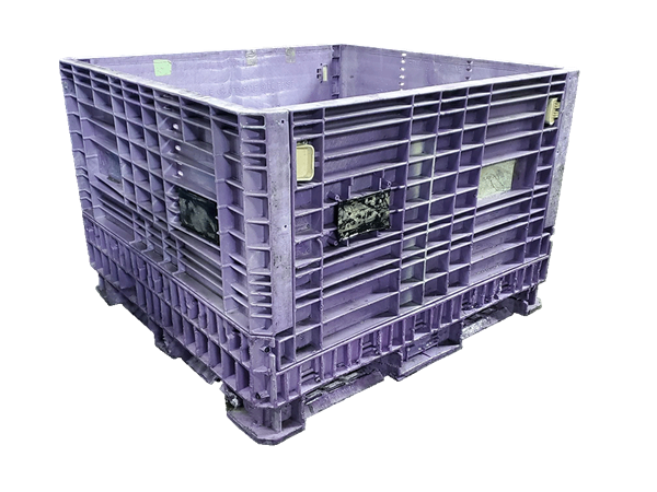 Reconditioned HPJ Industries 45" x 48" x 33" All Purple All Good Runner No Drop Door Bulk Container