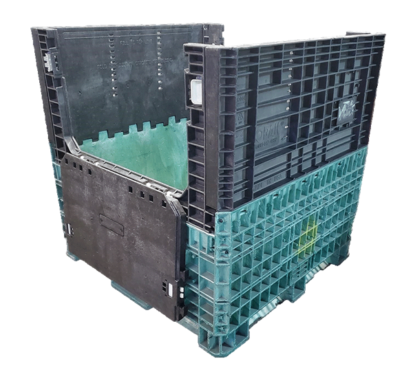 Reconditioned HPJ Industries 45" x 48" x 48" Mixed Color All Good Runner Bulk Container - Image 3