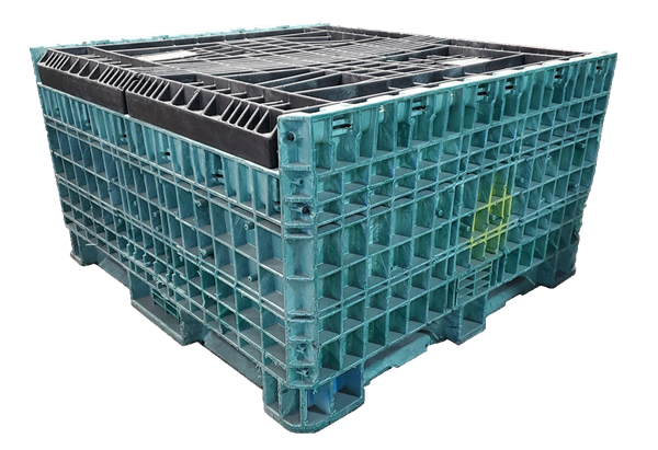 Reconditioned HPJ Industries 45" x 48" x 48" Mixed Color All Good Runner Bulk Container - Image 2