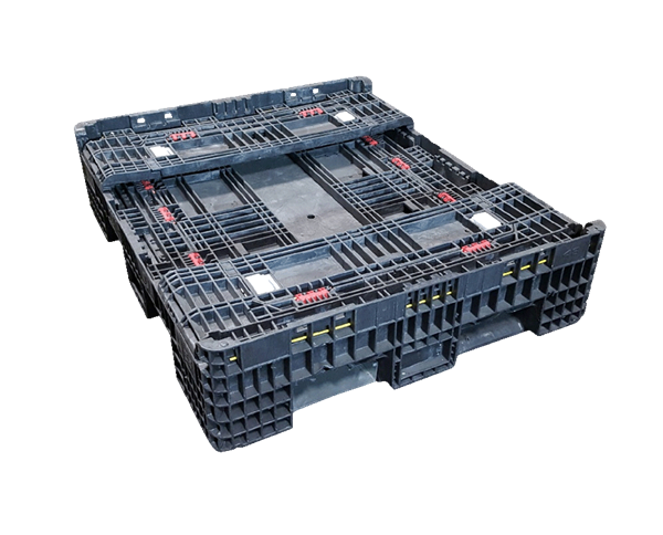 Reconditioned HPJ Industries 56" x 48" x 25" All Black All Good Runner Bulk Container - 4 Drop Doors - Image 5