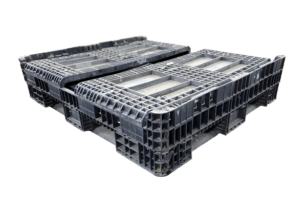 Reconditioned HPJ Industries 56" x 48" x 34" All Black All Good Runner 56" Side Bulk Container - 2 Drop Doors - Image 2