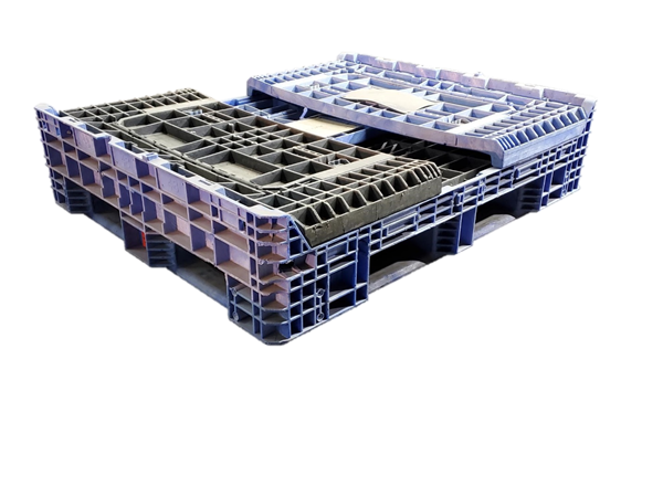 Reconditioned HPJ Industries 57" x 48" x 25" Mixed Color 48" Side Bulk Container - 2 Drop Doors - Image 2