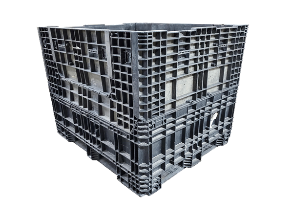Reconditioned HPJ Industries 57" x 48" x 44" All Black Bulk Container - 2 Drop Doors