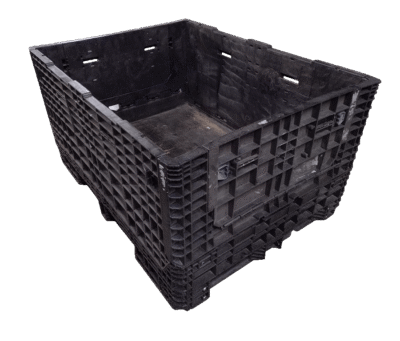 Reconditioned HPJ Industries 64" x 48" x 34" All Black 48" Side Bulk Container - 2 Drop Doors
