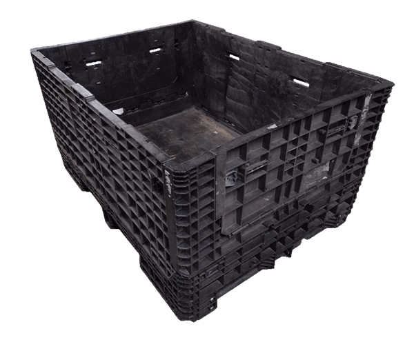 Reconditioned HPJ Industries 64" x 48" x 34" All Black 48" Side Bulk Container - 2 Drop Doors