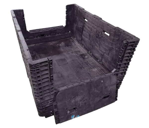 Reconditioned HPJ Industries 64" x 48" x 34" All Black 48" Side Bulk Container - 2 Drop Doors - Image 3