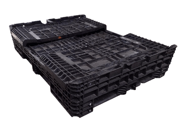 Reconditioned HPJ Industries 64" x 48" x 34" All Black 48" Side Bulk Container - 2 Drop Doors - Image 2