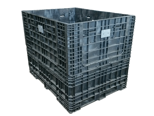Reconditioned Buckhorn 64" x 48" x 50" All Black Buckhorn/Door 48" Side Bulk Container - 2 Drop Doors