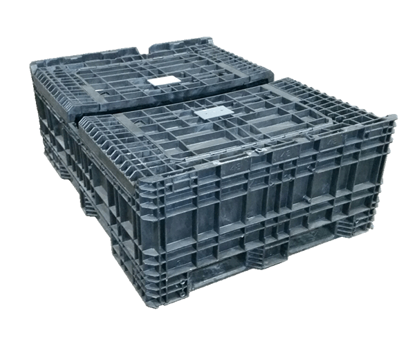 Reconditioned Buckhorn 64" x 48" x 50" All Black Buckhorn/Door 48" Side Bulk Container - 2 Drop Doors - Image 2