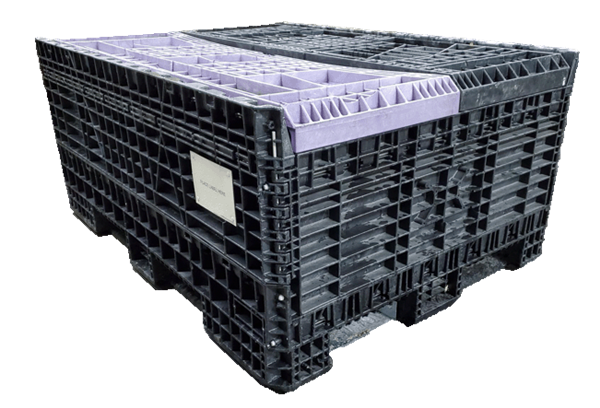 Reconditioned Buckhorn 64" x 48" x 50" Mixed Color Buckhorn/Door 48" Side Bulk Container - 2 Drop Doors - Image 2