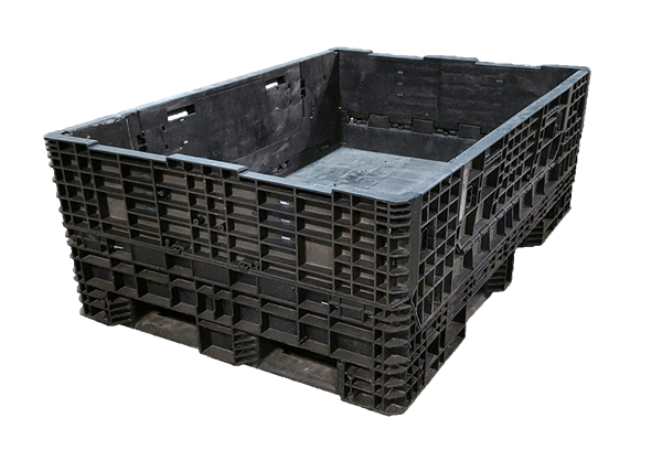 Reconditioned HPJ Industries 70" x 48" x 25" All Black 70" Side Bulk Container - 2 Drop Doors