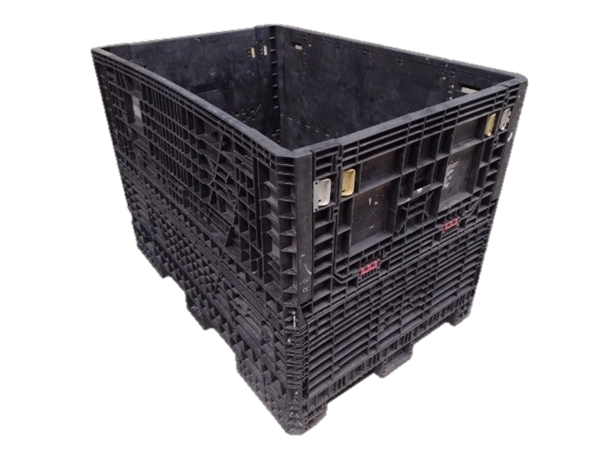 Reconditioned HPJ Industries 70" x 48" x 50" All Black Bulk Container - 2 Drop Doors