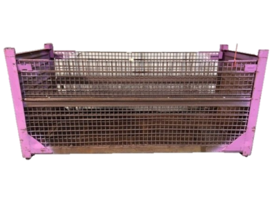 Used HPJ Industries 108" x 44" x 52" Wire Basket 108" Side - 2 Drop Doors