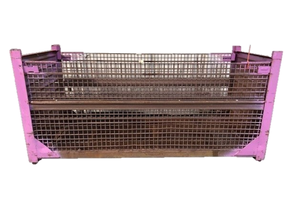 Used HPJ Industries 108" x 44" x 52" Wire Basket 108" Side - 2 Drop Doors