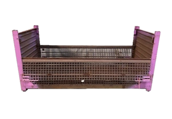 Used HPJ Industries 108" x 44" x 52" Wire Basket 108" Side - 2 Drop Doors - Image 3