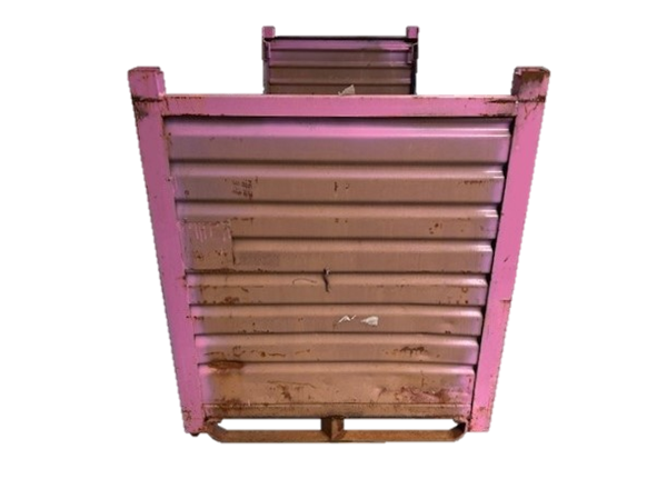 Used HPJ Industries 108" x 44" x 52" Wire Basket 108" Side - 2 Drop Doors - Image 2