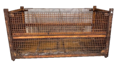 Used HPJ Industries 108" x 48" x 58" Wire Basket - 2 Drop Doors on 108" Side