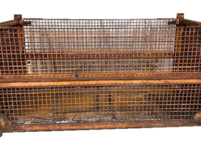 Used HPJ Industries 108" x 48" x 58" Wire Basket 108" Side - 2 Drop Doors