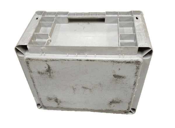 Used HPJ Industries  15" x 12" x 8" Gray Hand Tote Smooth Bottom - Image 2
