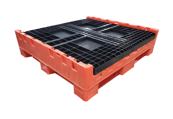 New Monoflo 45" x 48" x 34" Orange Base Black Wall Bulk Container - Image 2