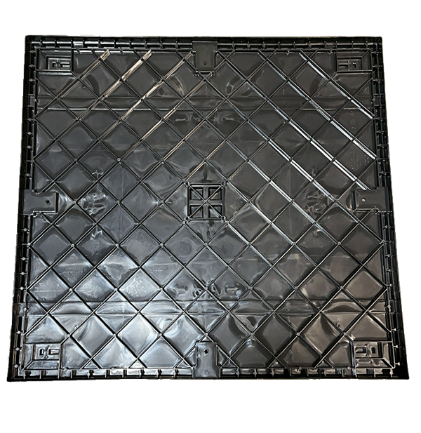 New Monoflo 45" x 48" x 6" All Black Journey Style Lid - Image 4