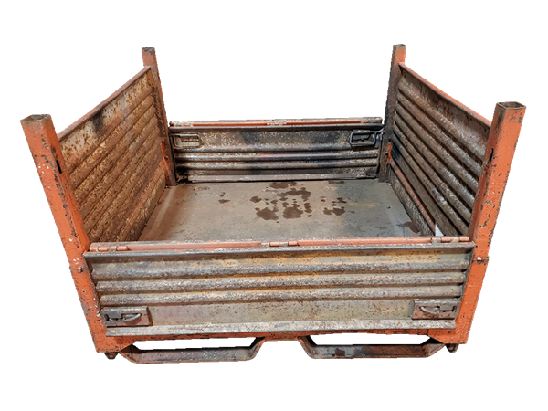 Used HPJ Industries 47.5" x 44.5" x 33" Collapsible Steel Tub 48" Side - 2 Drop Doors - Image 3