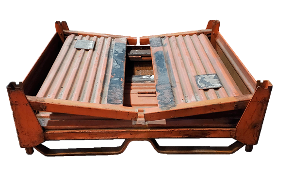 Used HPJ Industries 47.5" x 44.5" x 33" Collapsible Steel Tub 48" Side - 2 Drop Doors - Image 2