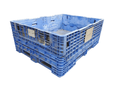 Reconditioned HPJ Industries 64" x 48" x 25" Mixed Color Bulk Container - 2 Drop Doors 48" Side
