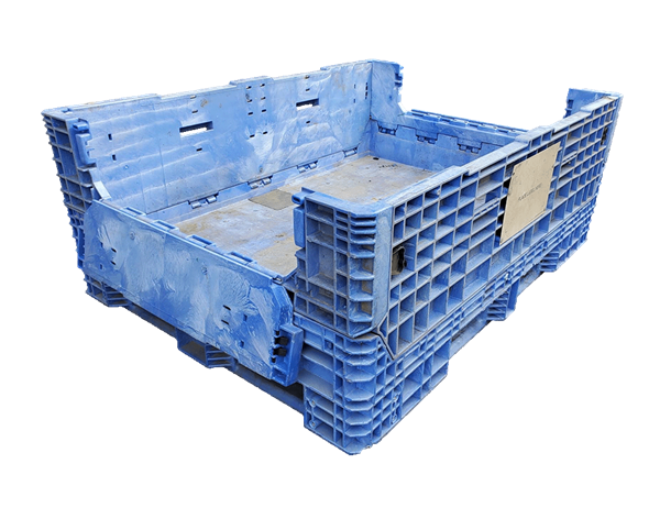Reconditioned HPJ Industries 64" x 48" x 25" Mixed Color 48" Side Bulk Container - 2 Drop Doors - Image 3