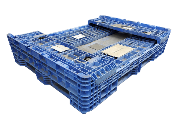 Reconditioned HPJ Industries 64" x 48" x 25" Mixed Color 48" Side Bulk Container - 2 Drop Doors - Image 2