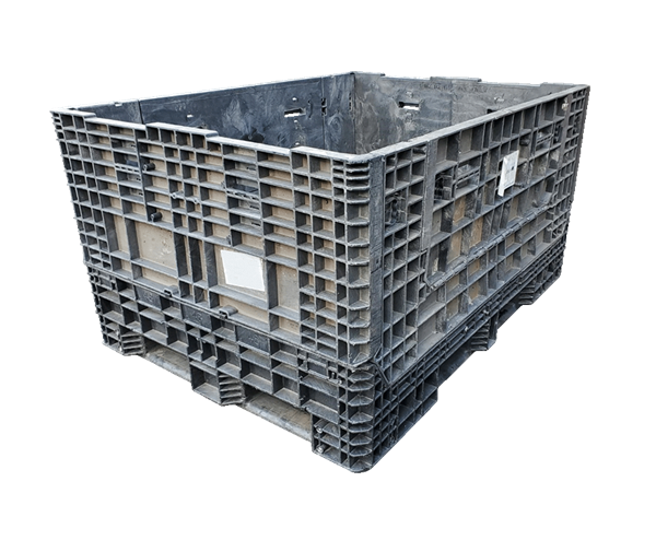Reconditioned HPJ Industries 64" x 48" x 34" All Black 64" Side Bulk Container - 2 Drop Doors