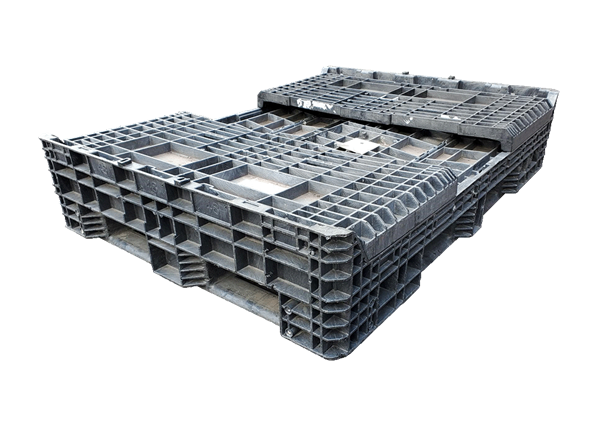 Reconditioned HPJ Industries 64" x 48" x 34" All Black 64" Side Bulk Container - 2 Drop Doors - Image 2