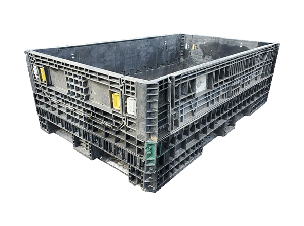 Reconditioned HPJ Industries 78" x 48" x 25" All Black Bulk Container - 2 Drop Doors