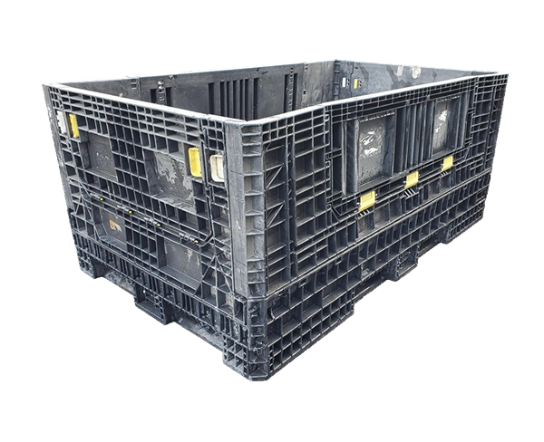 Reconditioned HPJ Industries 78" x 48" x 34" All Black Bulk Container - 4 Drop Doors