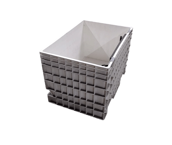 Reconditioned HPJ Industries 28" x 41" x 28" Mixed Color Fixed Wall Bulk Container
