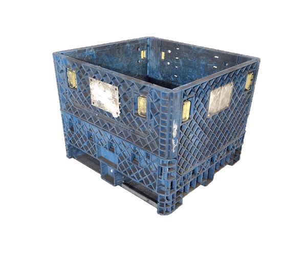 Used HPJ Industries Reconditioned 30" x 32" x 25" All Blue Bulk Container