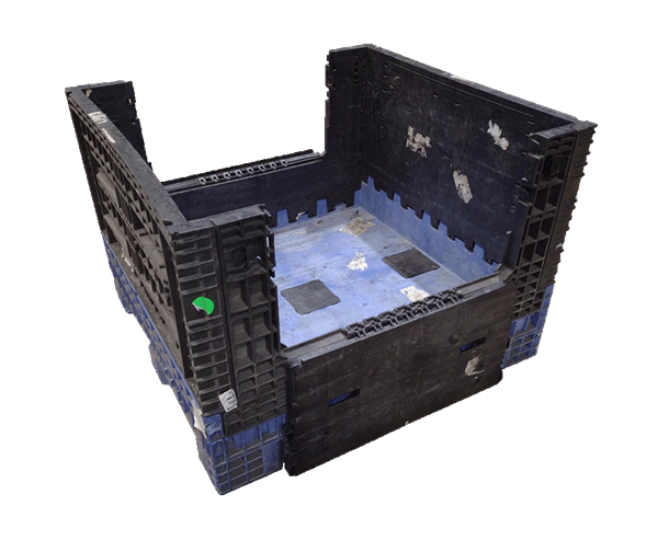 Reconditioned HPJ Industries 45" x 48" x 34" Blue Base Black Wall Bulk Container - Image 4
