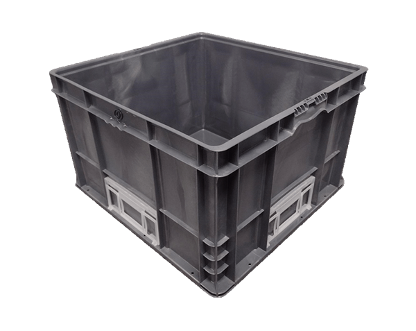 New HPJ Industries  24" x 22" x 14" Gray Hand Tote Smooth Bottom with 2 Kanbans