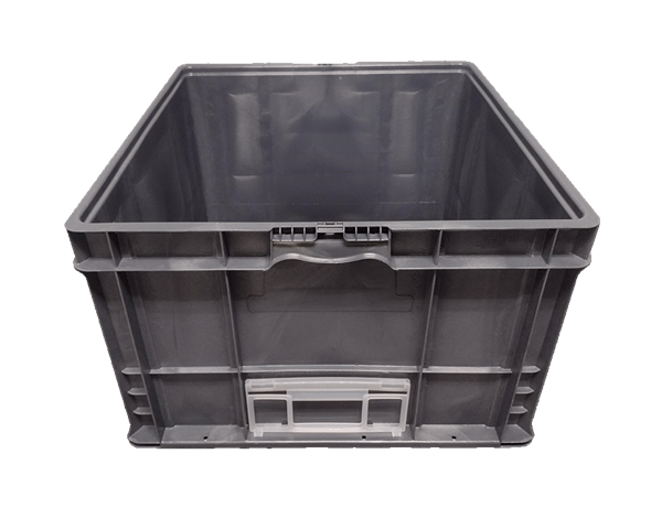 New HPJ Industries  24" x 22" x 14" Gray Hand Tote Smooth Bottom with 2 Kanbans - Image 4