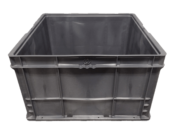 New HPJ Industries  24" x 22" x 14" Gray Hand Tote Smooth Bottom with 2 Kanbans - Image 5
