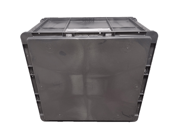New HPJ Industries  24" x 22" x 14" Gray Hand Tote Smooth Bottom with 2 Kanbans - Image 2