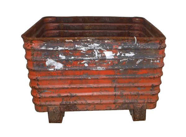 Used HPJ Industries 42" x 33" x 28" Corrugated Steel Tub No Drop Doors