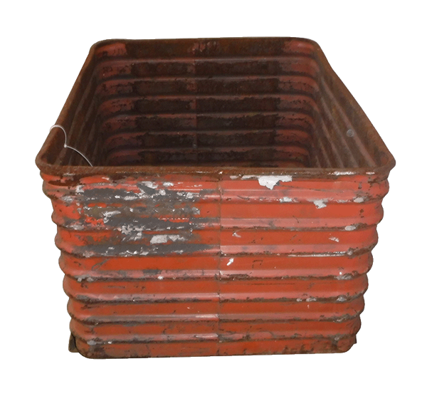 Used HPJ Industries 42" x 33" x 28" Corrugated Steel Tub No Drop Doors - Image 2