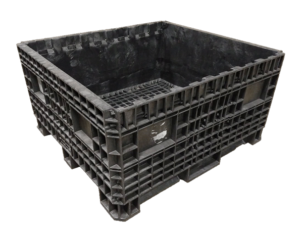 Reconditioned HPJ Industries 45" x 48" x 25" All Black Fixed Wall Bulk Container - Image 4