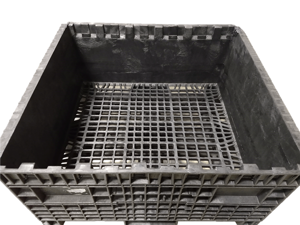 Reconditioned HPJ Industries 45" x 48" x 25" All Black Fixed Wall Bulk Container - Image 2