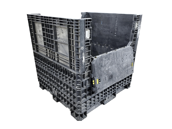 Reconditioned HPJ Industries 45" x 48" x 48" All Black All Good Runner Bulk Container - Image 4