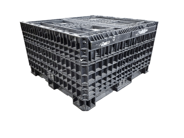 Reconditioned HPJ Industries 45" x 48" x 48" All Black All Good Runner Bulk Container - Image 2