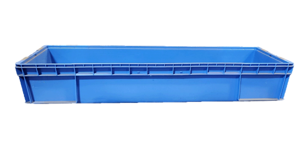Used HPJ Industries  48" x 15" x 7" Blue Hand Tote Smooth Bottom - Image 4